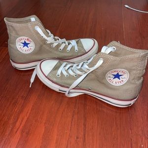 Light brown high top converse